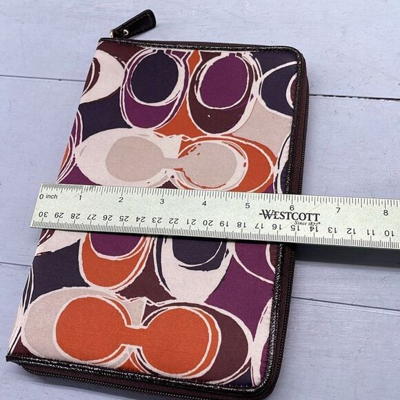 Coach Tablet Case Small Jacquard Fabric Zipper Logo Ereader Kindle - Picture 8 of 9